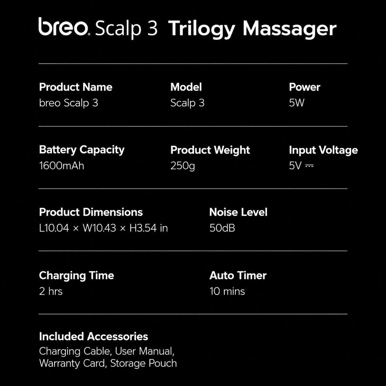 Breo Scalp 3 Electric Scalp Massager with 850nm Red Light