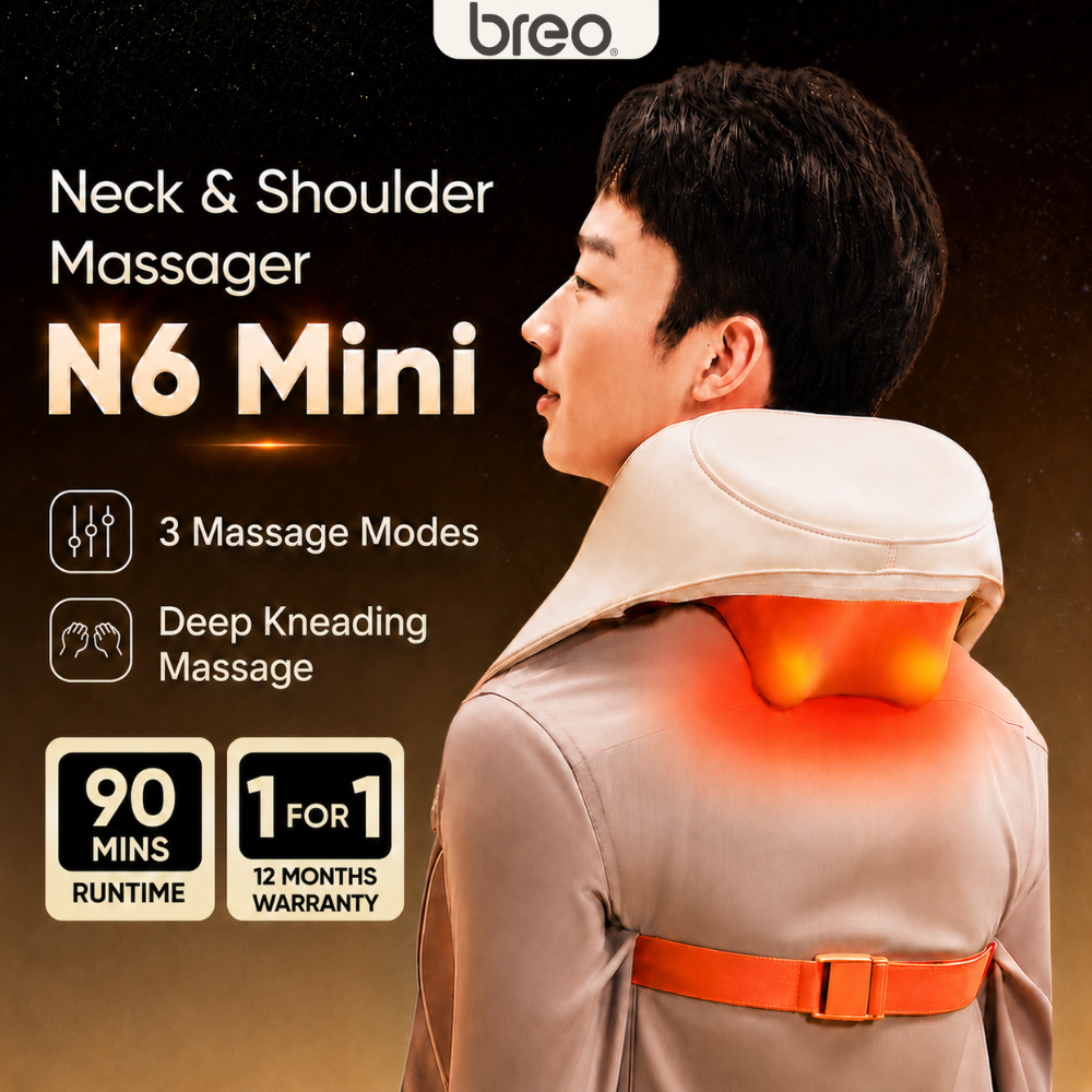 Breo N6 Mini Neck & Shoulder Massager Deep Kneading & Heat