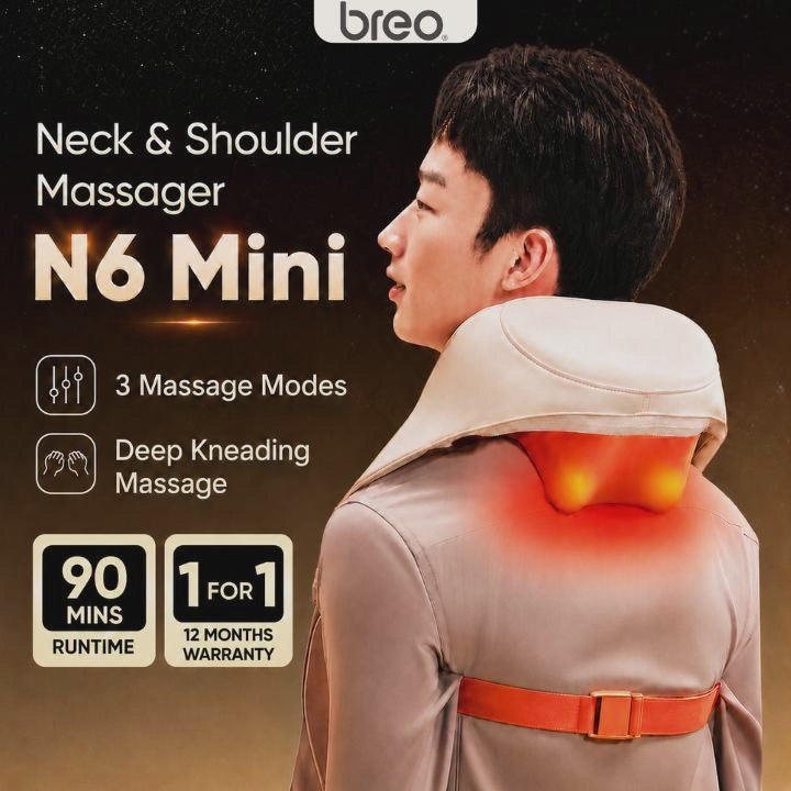 Breo N6 Mini Neck & Shoulder Massager Deep Kneading & Heat